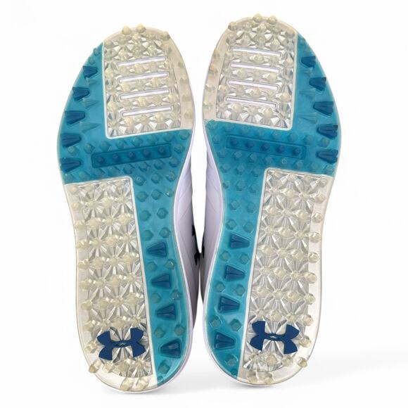 Under Armour Men’s Golf Shoes White Blue Size 9 US Model 1297176-101 New - Picture 3 of 6